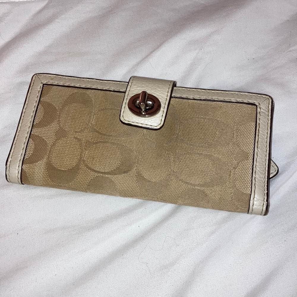 Coach beige and white wallet
